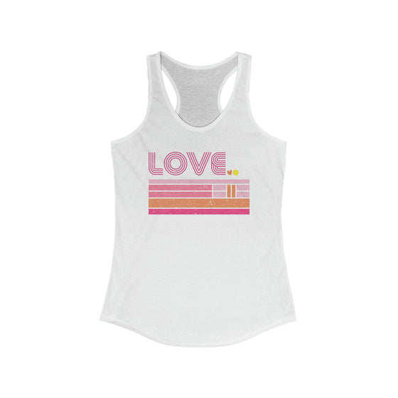 Pickleball Striped LOVE Racerback Tank • Women's