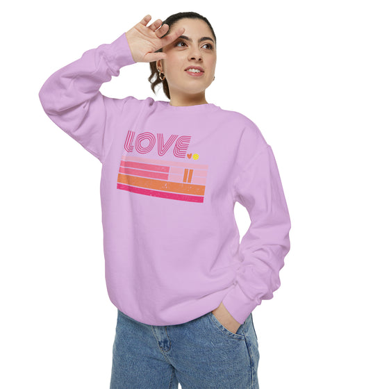 Pickleball Striped LOVE Sweatshirt • Women's